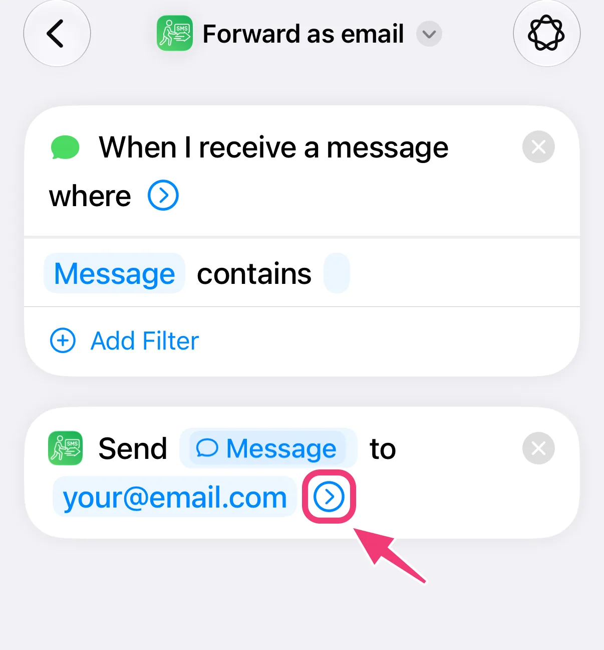 Screenshot: show more options